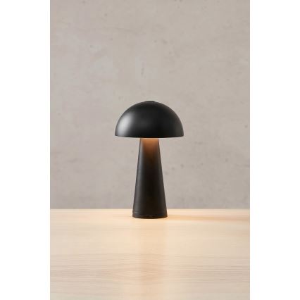 Markslöjd 108655 - LED hämardatav laetav laualamp FUNGI LED/1,5W/5V 2000 mAh IP44 must
