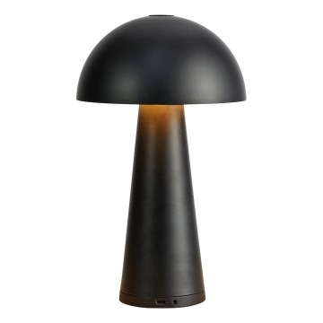 Markslöjd 108655 - LED hämardatav laetav laualamp FUNGI LED/1,5W/5V 2000 mAh IP44 must