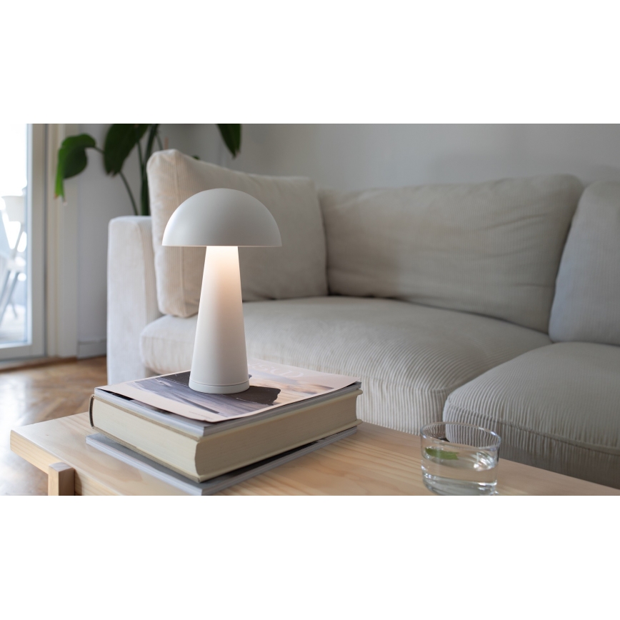 Markslöjd 108656 - LED Hämardatav laetav lamp FUNGI LED/1,5W/5V IP44 valge