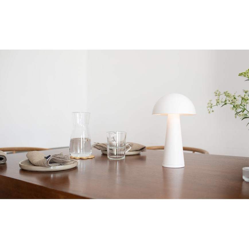 Markslöjd 108656 - LED Hämardatav laetav lamp FUNGI LED/1,5W/5V IP44 valge
