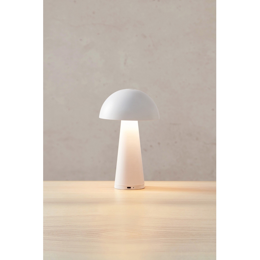 Markslöjd 108656 - LED Hämardatav laetav lamp FUNGI LED/1,5W/5V IP44 valge