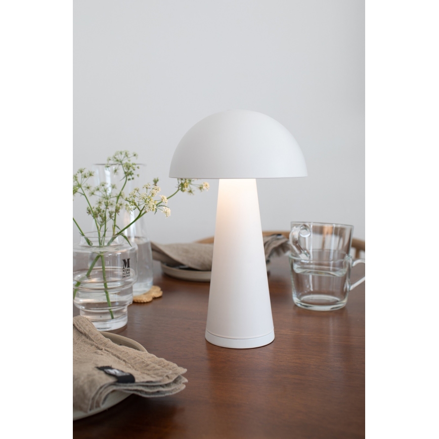 Markslöjd 108656 - LED Hämardatav laetav lamp FUNGI LED/1,5W/5V IP44 valge