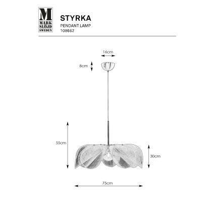 Markslöjd 108662 - Lühter STYRKA 1xE27/40W/230V d. 75 cm must