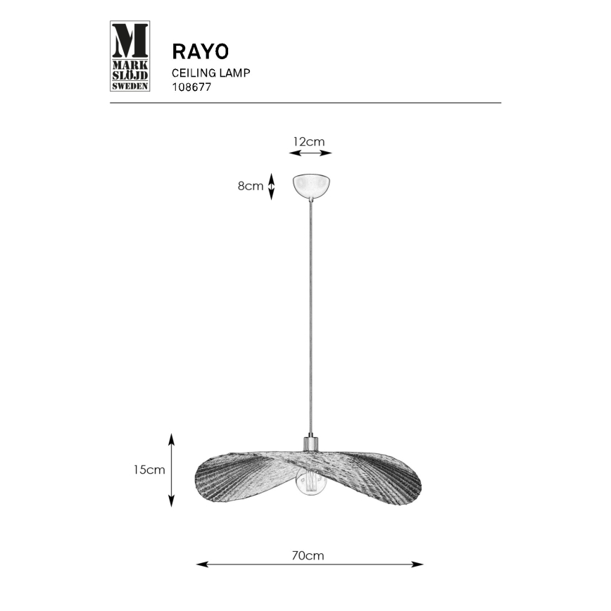 Markslöjd 108677 - Lühter RAYO 1xE27/40W/230V beež/bambus