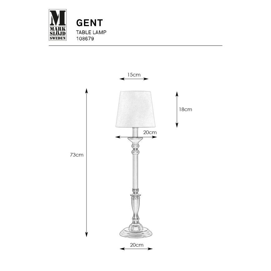 Markslöjd 108679 - Laualamp GENT 1xE27/40W/230V messing/must/valge