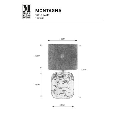 Markslöjd 108683 - Laualamp MONTAGNA 1xE14/40W/230V 32 cm beež/must