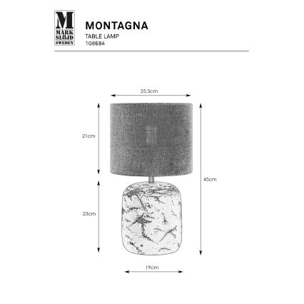 Markslöjd 108684 - Laualamp MONTAGNA 1xE14/40W/230V 45 cm beež/must