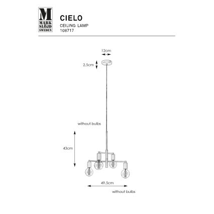 Markslöjd 108717 - Lühter CIELO 6xE27/40W/230V must