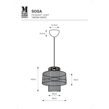 Markslöjd 108767 - Lühter SOGA 1xE27/40W/230V kuldne