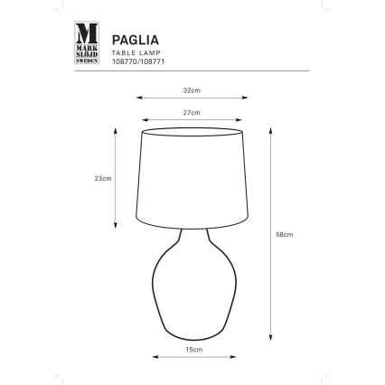 Markslöjd 108771 - Laualamp PAGLIA 1xE27/40W/230V valge/rotang