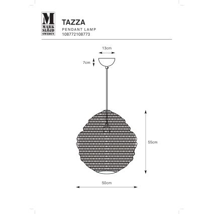 Markslöjd 108772 - Lühter TAZZA 1xE27/40W/230V must