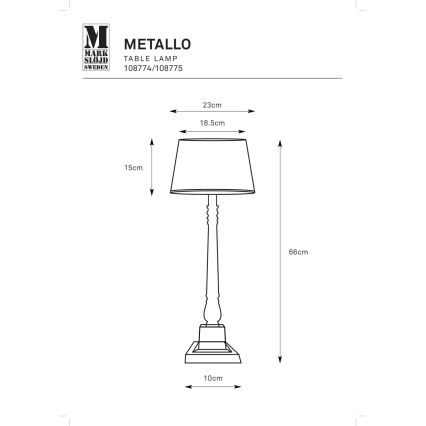 Markslöjd 108775 - Laualamp METALLO 1xE27/40W/230V matt kroom
