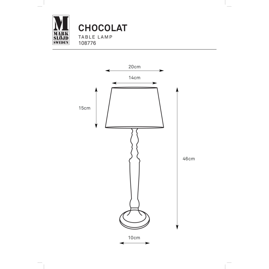 Markslöjd 108776 - Laualamp CHOCOLAT 1xE27/40W/230V pruun/beež