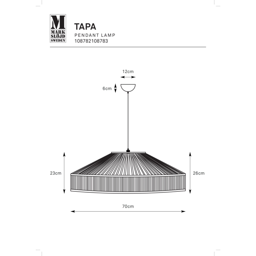 Markslöjd 108783 - Lühter TAPA 1xE27/40W/230V beež/bambus