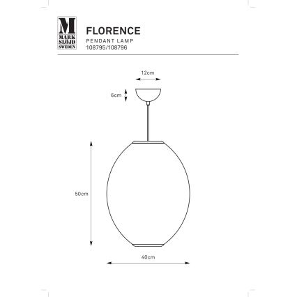 Markslöjd 108796 - Lühter FLORENCE 1xE27/40W/230V valge