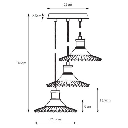 Markslöjd 108853 - Lühter NOVIA 3xE27/40W/230V must/suitsune