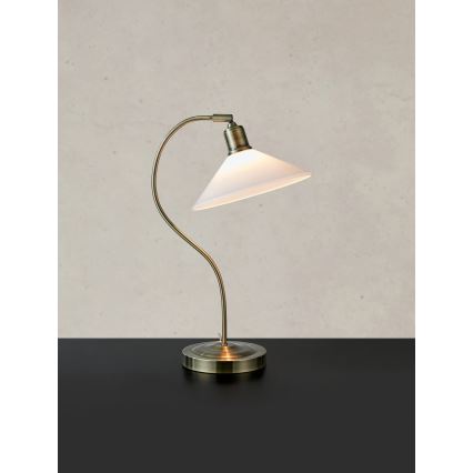 Markslöjd 108863 - Laualamp VELA 1xE27/40W/230V messing/valge
