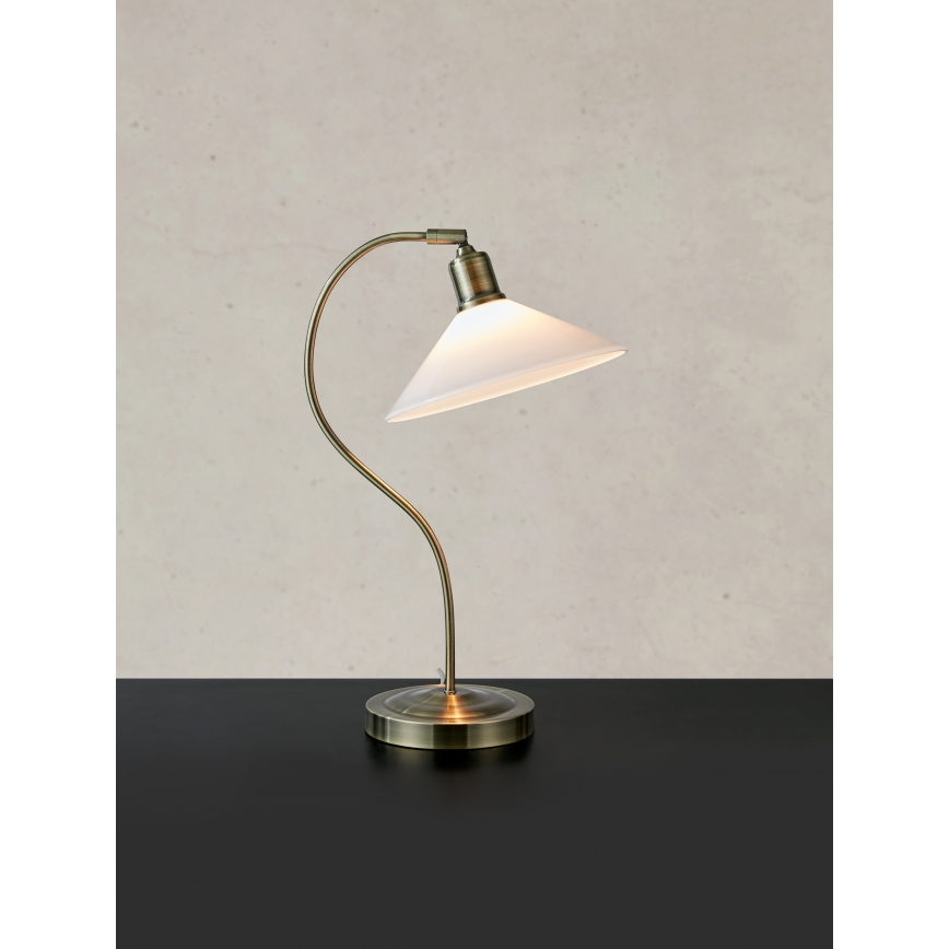 Markslöjd 108863 - Laualamp VELA 1xE27/40W/230V messing/valge