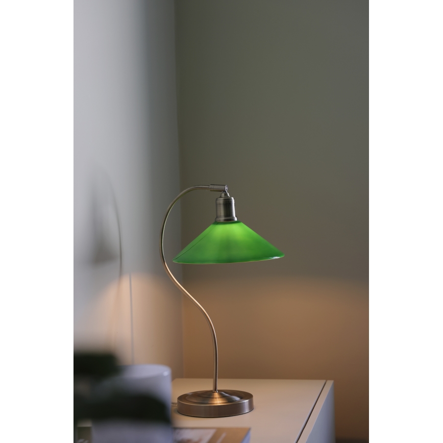 Markslöjd 108864 - Laualamp VELA 1xE27/40W/230V messing/roheline