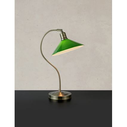Markslöjd 108864 - Laualamp VELA 1xE27/40W/230V messing/roheline