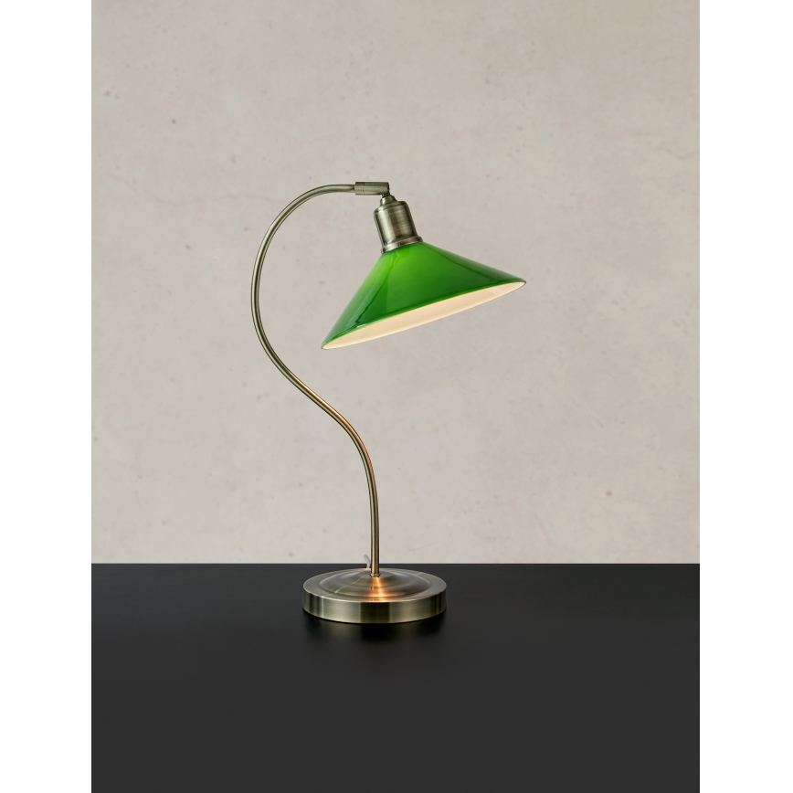 Markslöjd 108864 - Laualamp VELA 1xE27/40W/230V messing/roheline