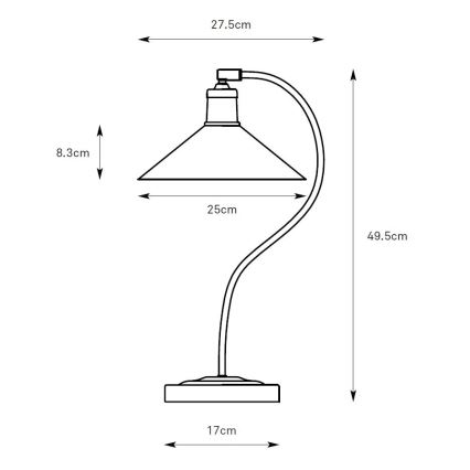 Markslöjd 108864 - Laualamp VELA 1xE27/40W/230V messing/roheline