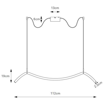 Markslöjd 108873 - MELT hämardatav LED-ripplamp kaabliga LED/13W/230V 112 cm must