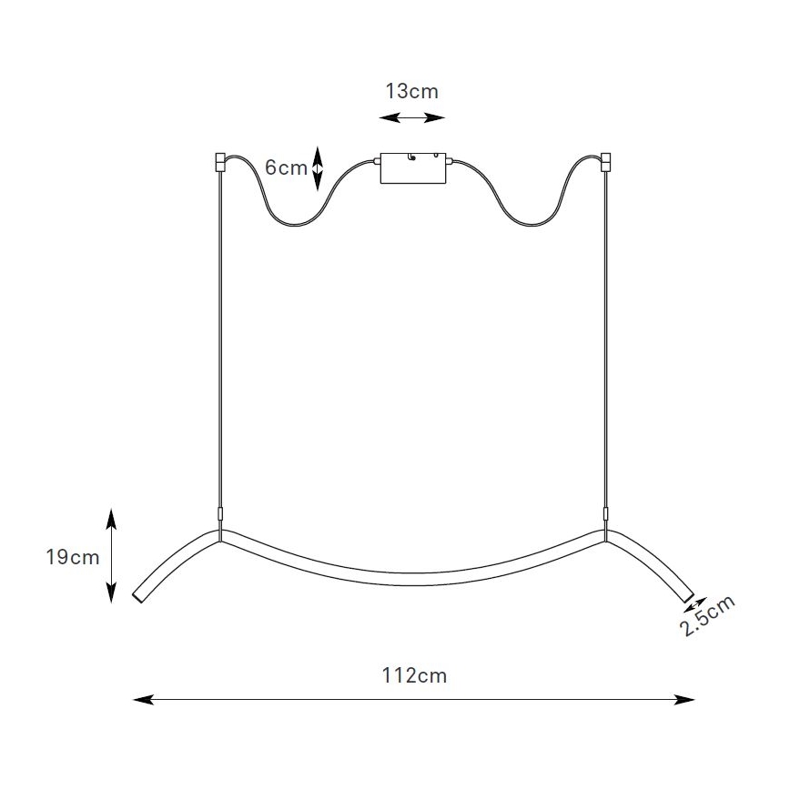 Markslöjd 108873 - MELT hämardatav LED-ripplamp kaabliga LED/13W/230V 112 cm must