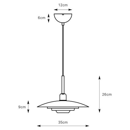 Markslöjd 108875 - Kaabliga ripatsvalgusti PINY 1xE27/60W/230V läbimõõt 35 cm beež