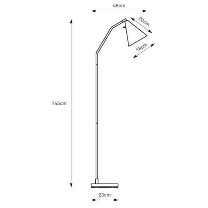 Markslöjd 108891 - LED hämardatav põrandalamp FUNIL LED/4,9W/230V CRI 90 hall