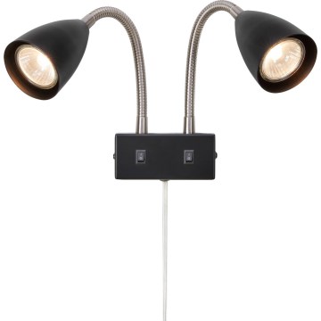 Markslöjd 108901 - seinale paigaldatav punktvalgusti CIRO 2xGU10/7W/230V must