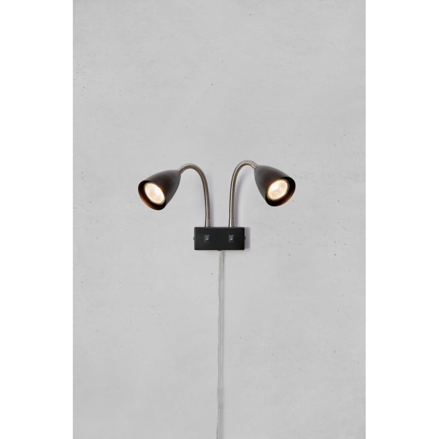 Markslöjd 108901 - seinale paigaldatav punktvalgusti CIRO 2xGU10/7W/230V must