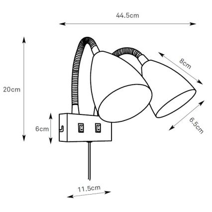 Markslöjd 108901 - seinale paigaldatav punktvalgusti CIRO 2xGU10/7W/230V must