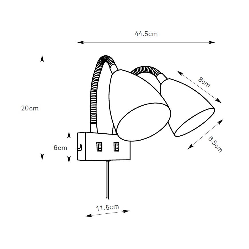 Markslöjd 108901 - seinale paigaldatav punktvalgusti CIRO 2xGU10/7W/230V must
