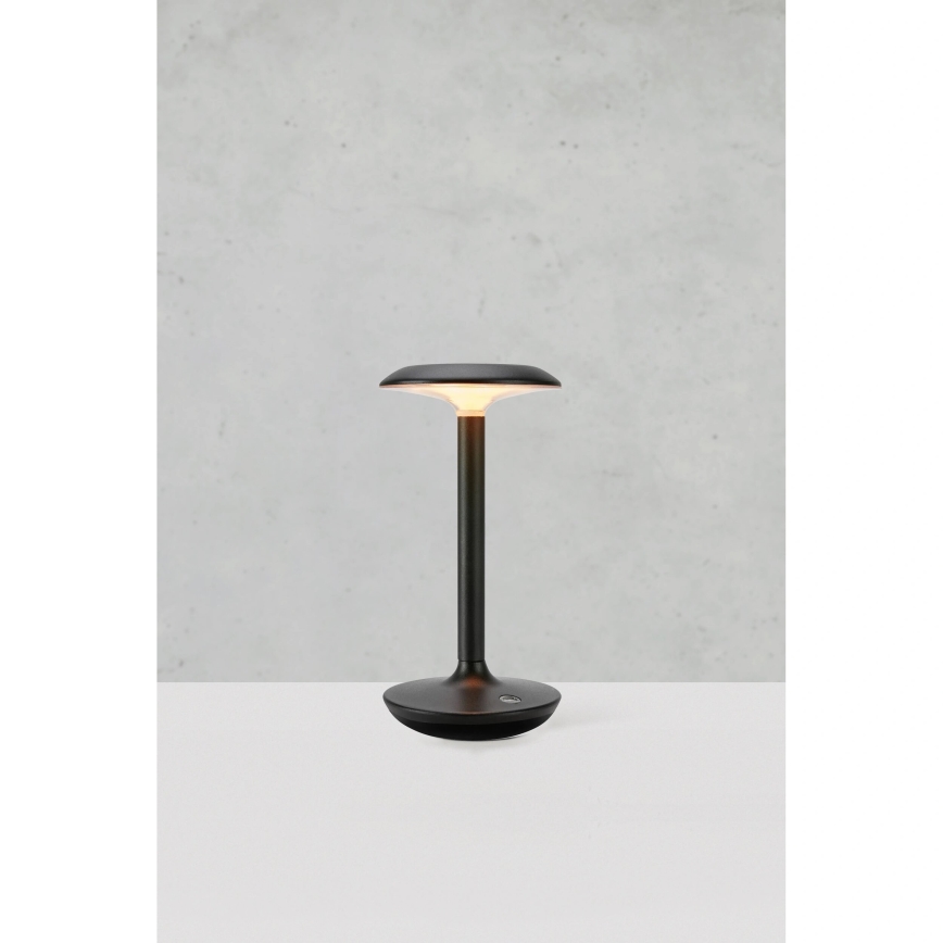 Markslöjd 108918 - LED Hämardatav väli laetav laualamp PETIT LED/2W/1800 mAh 2200/2700/3000K IP44 must
