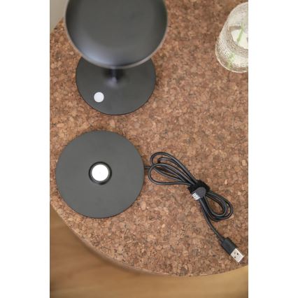 Markslöjd 108918 - LED Hämardatav väli laetav laualamp PETIT LED/2W/1800 mAh 2200/2700/3000K IP44 must
