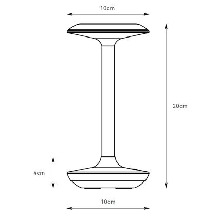 Markslöjd 108918 - LED Hämardatav väli laetav laualamp PETIT LED/2W/1800 mAh 2200/2700/3000K IP44 must