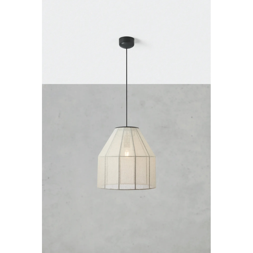 Markslöjd 108956 - AIKO kaabliga rippvalgusti 1xE27/60W/230V Ø 37 cm kreem/must