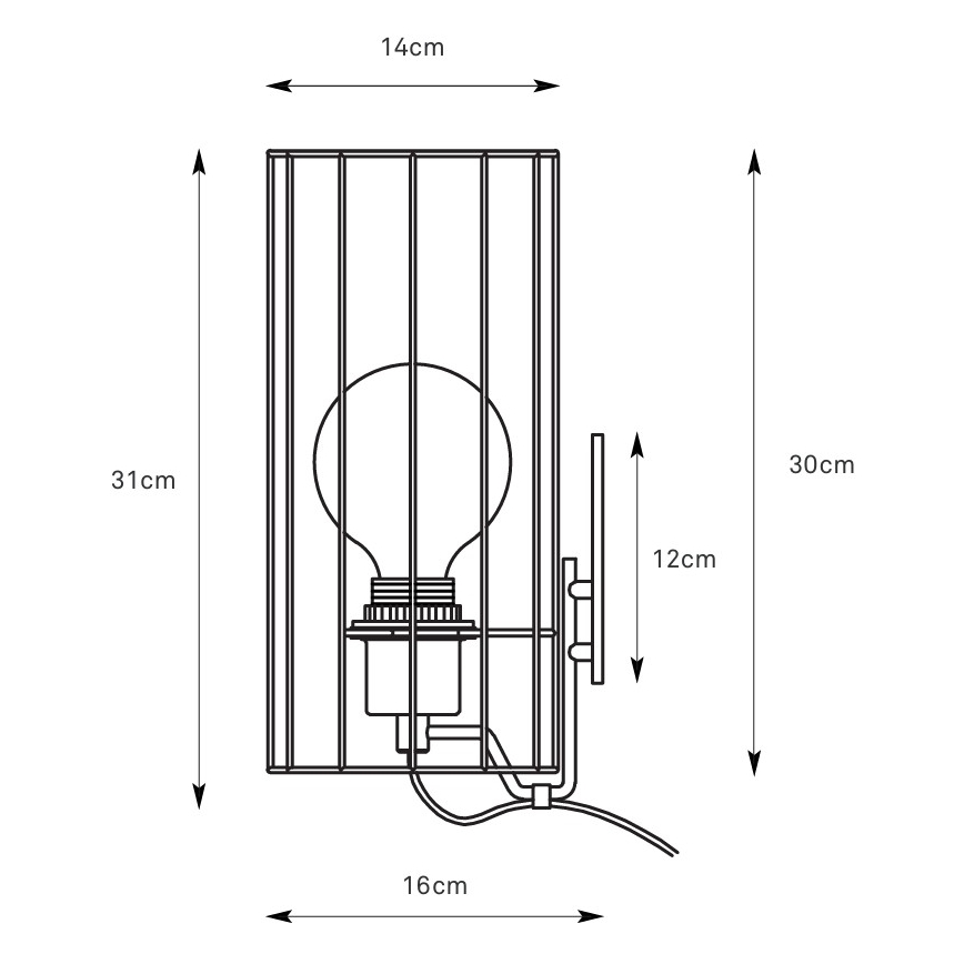 Markslöjd 108960 - Seinalamp HIKARI 1xE27/60W/230V valge/must