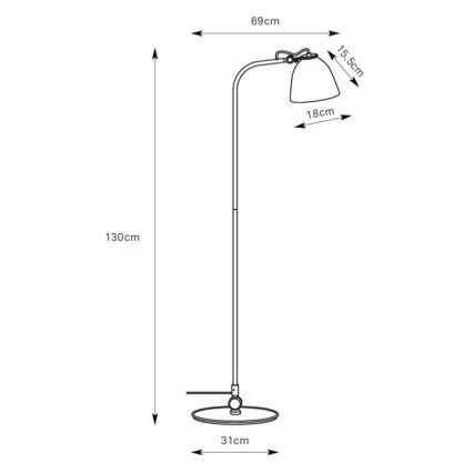 Markslöjd 108966 - TILT põrandalamp 1xE27/60W/230V hall