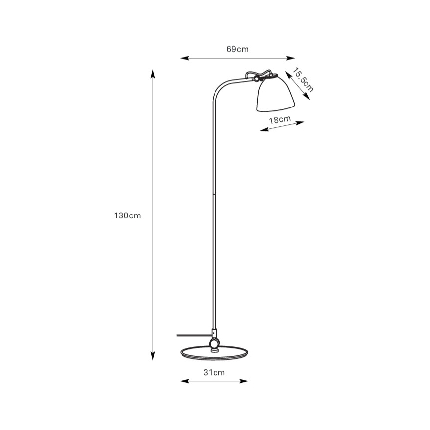 Markslöjd 108966 - TILT põrandalamp 1xE27/60W/230V hall