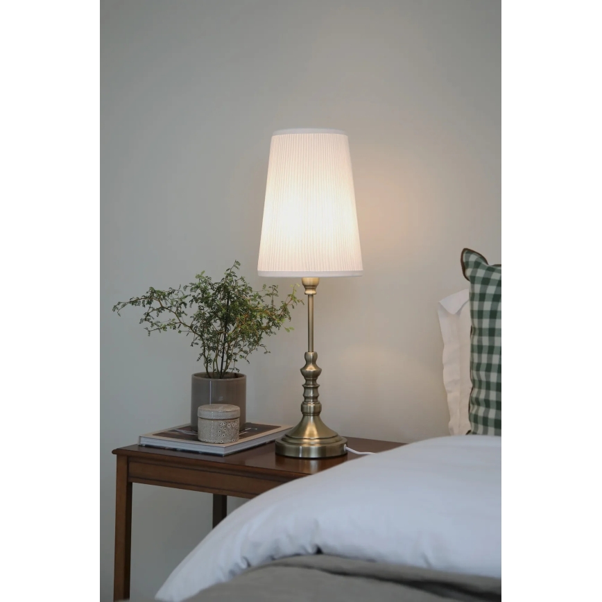 Markslöjd 108970 - Laualamp NOBLE 1xE14/40W/230V 66 cm valge/messing