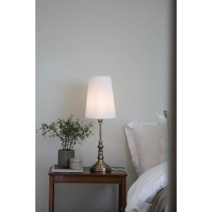 Markslöjd 108970 - Laualamp NOBLE 1xE14/40W/230V 66 cm valge/messing