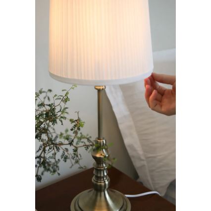 Markslöjd 108970 - Laualamp NOBLE 1xE14/40W/230V 66 cm valge/messing