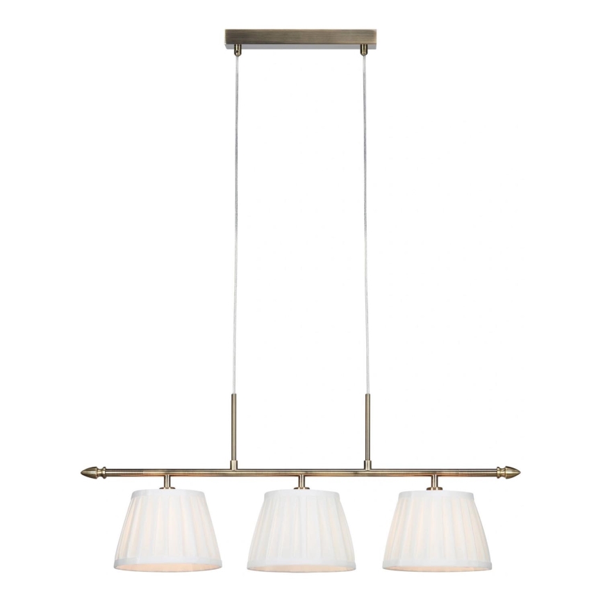 Markslöjd 108975 - OXFORD ripplamp kaablil 3xE14/40W/230V messing/valge