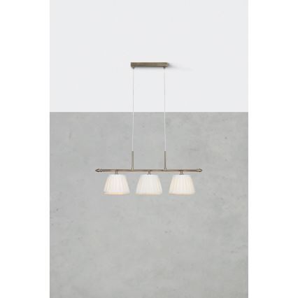 Markslöjd 108975 - OXFORD ripplamp kaablil 3xE14/40W/230V messing/valge