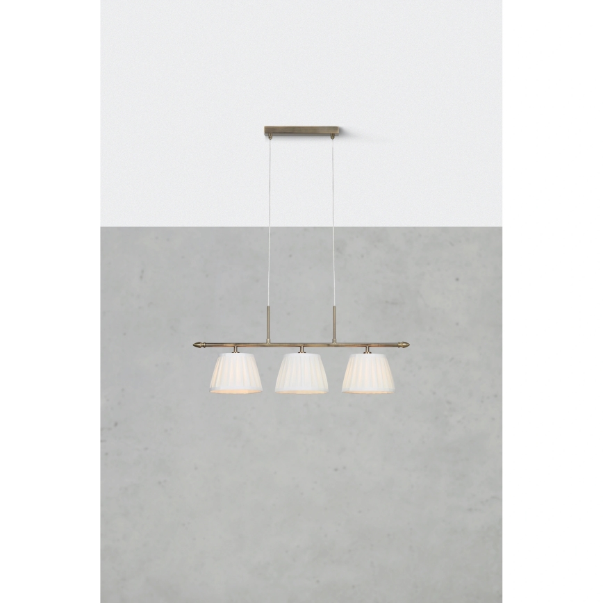 Markslöjd 108975 - OXFORD ripplamp kaablil 3xE14/40W/230V messing/valge