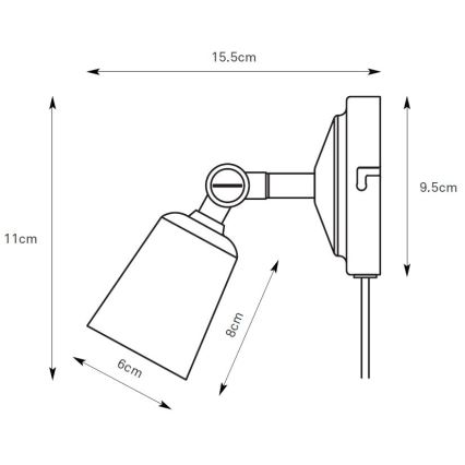 Markslöjd 108978 - Seinale paigaldatav suunatav valgusti TINY 1xGU10/7W/230V messing