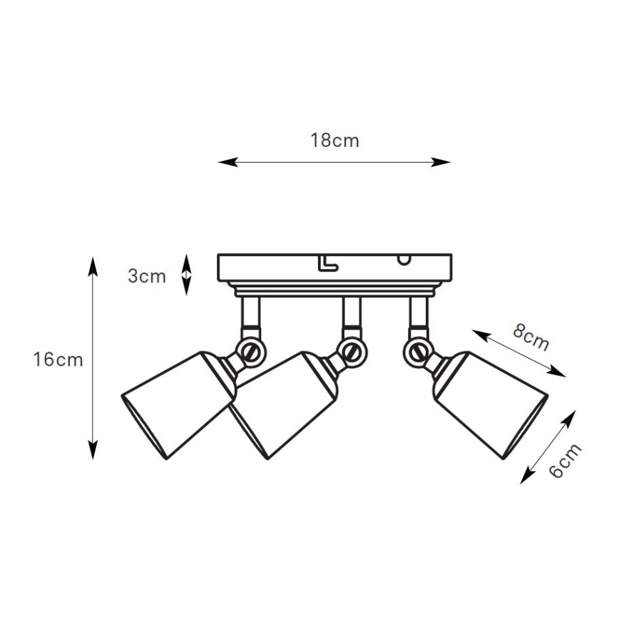 Markslöjd 108980 - suunatav laevalgusti TINY 3xGU10/7W/230V, messing