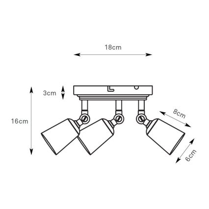 Markslöjd 108981 - Suunavalgusti TINY 3xGU10/7W/230V läikiv kroom